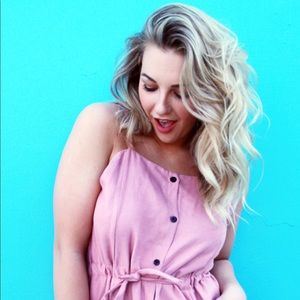 Pink Button Up Tie Dress